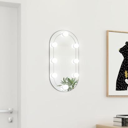 Oglindă cu lumini LED, 60x30 cm, sticlă, oval GartenMobel Dekor