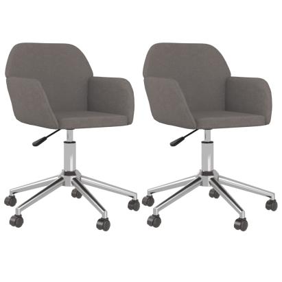 Scaune de bucătărie pivotante, 2 buc., gri închis, textil GartenMobel Dekor
