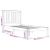 Cadru de pat mic single, alb, 75x190 cm, lemn masiv de pin GartenMobel Dekor