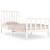 Cadru de pat mic single, alb, 75x190 cm, lemn masiv de pin GartenMobel Dekor