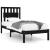Cadru de pat mic single, negru, 75x190 cm, lemn masiv de pin GartenMobel Dekor