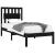Cadru de pat mic single, negru, 75x190 cm, lemn masiv de pin GartenMobel Dekor