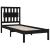 Cadru de pat mic single, negru, 75x190 cm, lemn masiv de pin GartenMobel Dekor