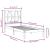 Cadru de pat mic single, negru, 75x190 cm, lemn masiv de pin GartenMobel Dekor