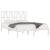 Cadru de pat mic dublu, alb, 120x190 cm, lemn masiv de pin GartenMobel Dekor