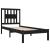 Cadru de pat mic single, negru, 75x190 cm, lemn masiv GartenMobel Dekor
