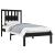 Cadru de pat mic single, negru, 75x190 cm, lemn masiv GartenMobel Dekor