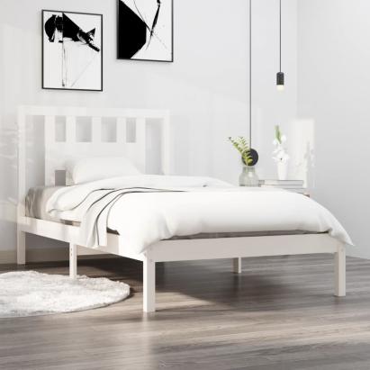 Cadru de pat, alb, 90x200 cm, lemn masiv de pin GartenMobel Dekor