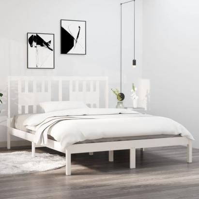 Cadru pat, alb, 140x200 cm, lemn masiv de pin GartenMobel Dekor