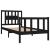 Cadru de pat mic single, negru, 75x190 cm, lemn masiv GartenMobel Dekor