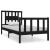 Cadru de pat mic single, negru, 75x190 cm, lemn masiv GartenMobel Dekor