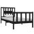 Cadru de pat mic single, negru, 75x190 cm, lemn masiv GartenMobel Dekor