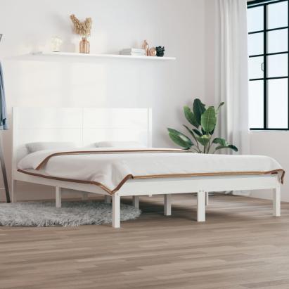 Cadru pat, alb, 140x200 cm, lemn masiv de pin GartenMobel Dekor