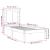 Cadru de pat mic single, alb, 75x190 cm, lemn masiv GartenMobel Dekor