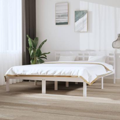 Cadru de pat, alb, 120x200 cm, lemn masiv de pin GartenMobel Dekor