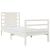 Cadru de pat mic single, alb, 75x190 cm, lemn masiv de pin GartenMobel Dekor