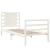 Cadru de pat mic single, alb, 75x190 cm, lemn masiv de pin GartenMobel Dekor