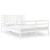 Cadru de pat mic dublu, alb, 120x190 cm, lemn masiv de pin GartenMobel Dekor