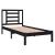 Cadru de pat mic single, negru, 75x190 cm, lemn masiv GartenMobel Dekor