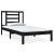 Cadru de pat mic single, negru, 75x190 cm, lemn masiv GartenMobel Dekor