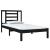 Cadru de pat mic single, negru, 75x190 cm, lemn masiv GartenMobel Dekor