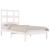 Cadru de pat mic single, alb, 75x190 cm, lemn masiv de pin GartenMobel Dekor