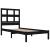 Cadru de pat mic single, negru, 75x190 cm, lemn masiv GartenMobel Dekor