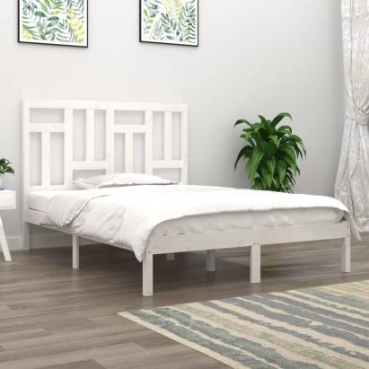 Cadru de pat, alb, 140x190 cm, lemn masiv de pin GartenMobel Dekor