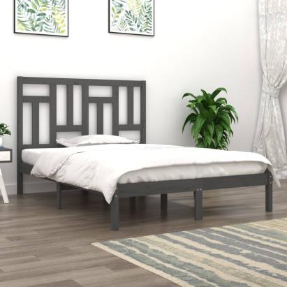 Cadru de pat, gri, 200x200 cm, lemn masiv de pin GartenMobel Dekor