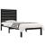 Cadru de pat mic single, negru, 75x190 cm, lemn masiv GartenMobel Dekor
