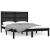 Cadru de pat King Size, negru, 150x200 cm, lemn masiv GartenMobel Dekor