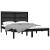 Cadru de pat King Size, negru, 150x200 cm, lemn masiv GartenMobel Dekor