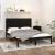 Cadru de pat King Size, negru, 150x200 cm, lemn masiv GartenMobel Dekor