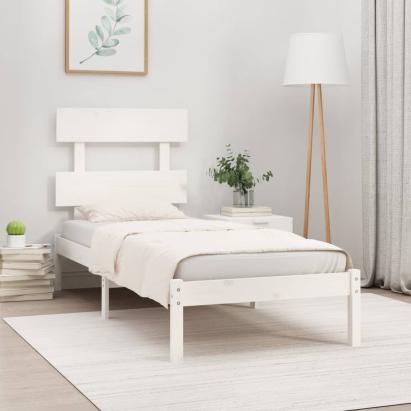 Cadru de pat, alb, 100x200 cm, lemn masiv GartenMobel Dekor