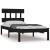 Cadru de pat mic single, negru, 75x190 cm, lemn masiv GartenMobel Dekor