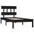 Cadru de pat mic single, negru, 75x190 cm, lemn masiv GartenMobel Dekor