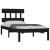 Cadru de pat mic single, negru, 75x190 cm, lemn masiv GartenMobel Dekor