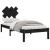 Cadru de pat mic single 2FT6, negru, 75x190 cm, lemn masiv GartenMobel Dekor