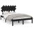 Cadru de pat dublu 4FT6, negru, 135x190 cm, lemn masiv GartenMobel Dekor