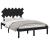 Cadru de pat dublu 4FT6, negru, 135x190 cm, lemn masiv GartenMobel Dekor