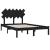 Cadru de pat dublu 4FT6, negru, 135x190 cm, lemn masiv GartenMobel Dekor