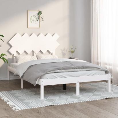 Cadru de pat, alb, 120x200 cm, lemn masiv GartenMobel Dekor