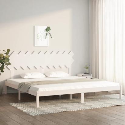 Cadru de pat, alb, 200x200 cm, lemn masiv GartenMobel Dekor