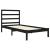 Cadru de pat mic single, negru, 75x190 cm, lemn masiv GartenMobel Dekor