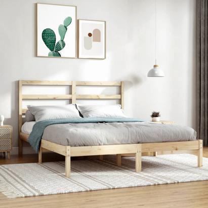 Cadru de pat mic dublu, 120x190 cm, lemn masiv GartenMobel Dekor