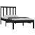 Cadru de pat mic single, negru, 75x190 cm, lemn masiv de pin GartenMobel Dekor