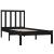 Cadru de pat mic single, negru, 75x190 cm, lemn masiv de pin GartenMobel Dekor