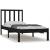 Cadru de pat mic single, negru, 75x190 cm, lemn masiv de pin GartenMobel Dekor