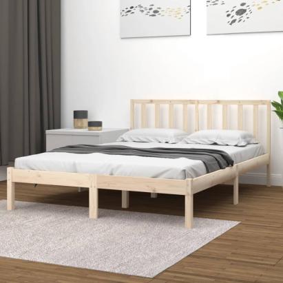 Cadru de pat mic dublu, 120x190 cm, lemn masiv de pin GartenMobel Dekor