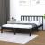 Cadru de pat King Size, negru, 150x200 cm, lemn masiv de pin GartenMobel Dekor